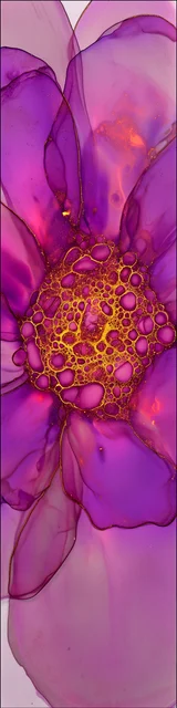 Free abstract flower art bookmark featuring a bold pink abstract flower